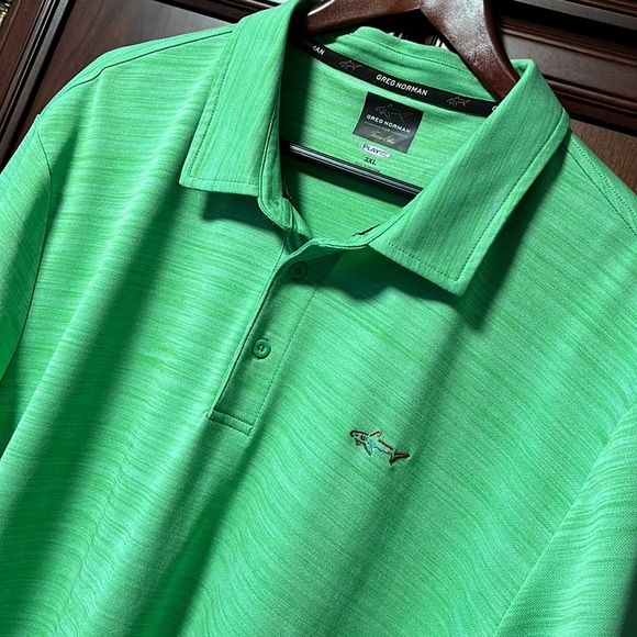 Greg Norman Shark Golf Polo Tasso Elba Wonderfully Cool Acid Green Sportswear! - Picture 3 of 6
